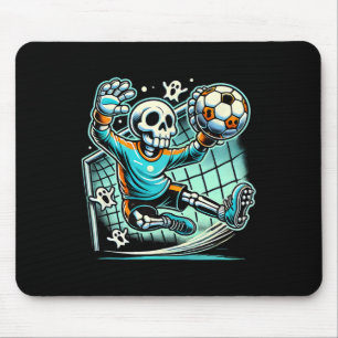 Halloween Skeleton Goalie Soccer Mouse Pad
