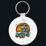 Halloween Skeleton Golf Cart Golfer  Key Ring<br><div class="desc">Halloween Skeleton Golf Cart Golfer</div>