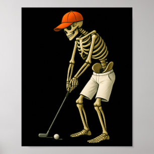Halloween Skeleton Golf Costume Funny Men Boys Kid Poster