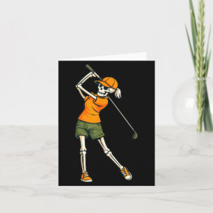 Halloween Skeleton Golf Costume Women Spooky Card