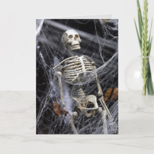 halloween skeleton greeting card
