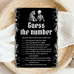 Halloween Skeleton Guess the Number Bridal Game Invitation