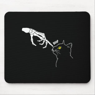Halloween Skeleton Hand Cat Boop Funny Costume Cat Mouse Pad
