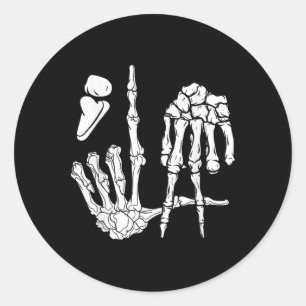 Halloween Skeleton Hand Comma La Punctuation Kamal Classic Round Sticker
