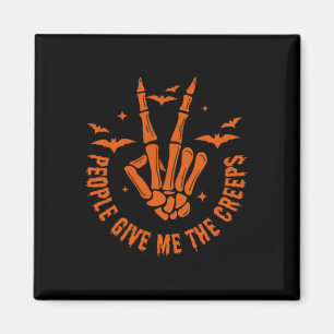 Halloween Skeleton Hand Fall People Give Me The Cr Magnet