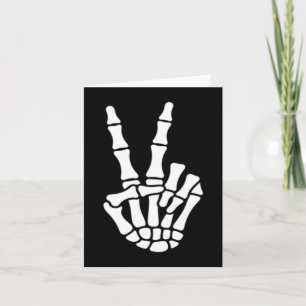 Halloween Skeleton Hand Peace Sign Bone Halloween Card