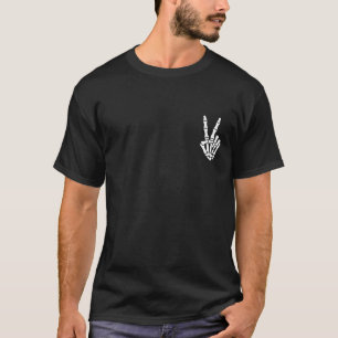 Halloween Skeleton Hand Peace Sign Bone Halloween T-Shirt