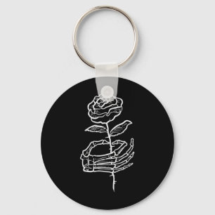 Halloween Skeleton Hand Rose Goth Costume Women Me Key Ring
