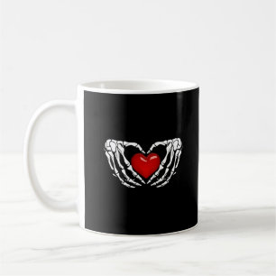 Halloween Skeleton Hands Around Heart Coffee Mug