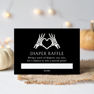 Halloween Skeleton Hands Diaper Raffle Ticket Enclosure Card