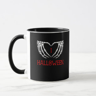 Halloween Skeleton Hands Forming Heart Gothic Mug