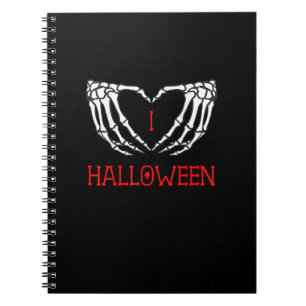 Halloween Skeleton Hands Forming Heart Gothic Notebook