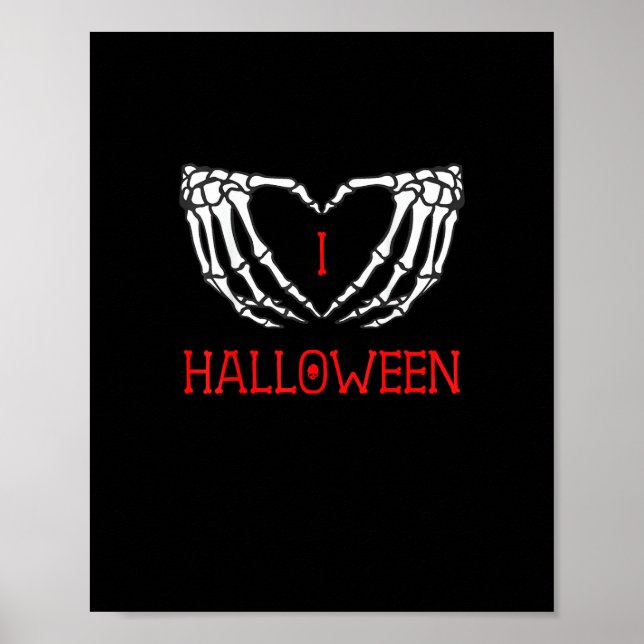 Halloween Skeleton Hands Forming Heart Gothic Poster (Front)