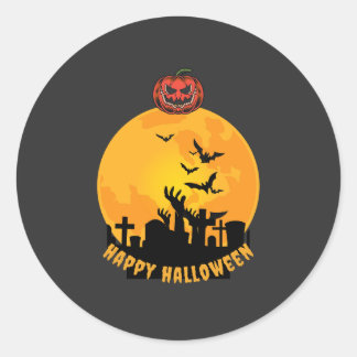 Halloween Skeleton Hands  | Funny Spooky Pumpkin  Classic Round Sticker