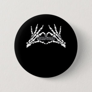 Halloween - Skeleton Hands Heart 6 Cm Round Badge