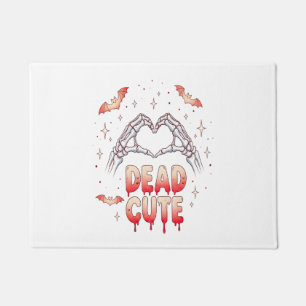 halloween Skeleton Hands Heart, Bats & Blood Doormat