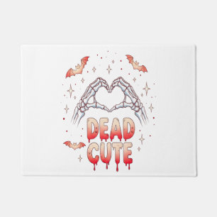halloween Skeleton Hands Heart, Bats & Blood Doormat