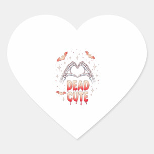 halloween Skeleton Hands Heart, Bats & Blood Heart Sticker
