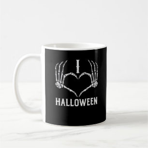 Halloween Skeleton Hands Heart Cute Women Girls Ki Coffee Mug