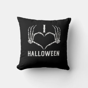 Halloween Skeleton Hands Heart Cute Women Girls Ki Cushion