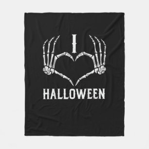 Halloween Skeleton Hands Heart Cute Women Girls Ki Fleece Blanket
