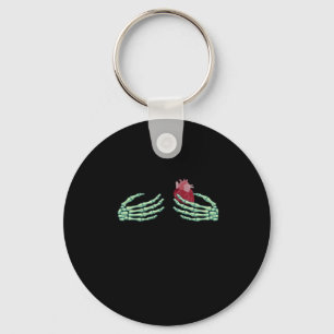 Halloween Skeleton Hands With Heart Classic Key Ring
