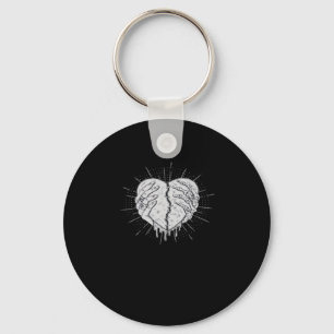 Halloween Skeleton Hands With Heart Classic Style Key Ring