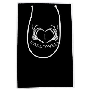 Halloween Skeleton Heart Fall Medium Gift Bag