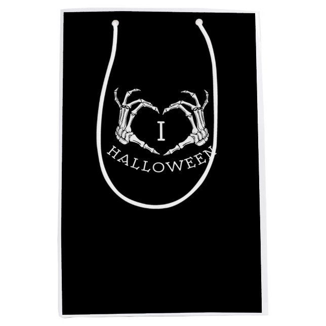 Halloween Skeleton Heart Fall Medium Gift Bag (Front)