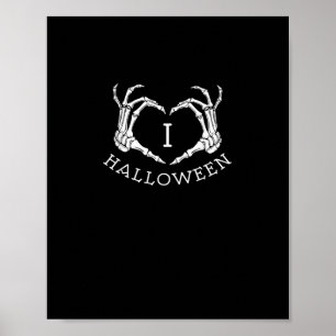 Halloween Skeleton Heart Fall Poster