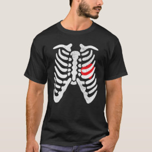 Halloween Skeleton Heart Rib Cage X Ray Adult Ki T-Shirt