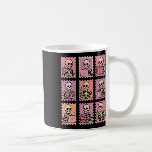 Halloween Skeleton Holding Coffee Postage Stamps S Mug