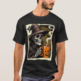 Halloween Skeleton Hot Cocoa Dead Inside Spooky Se T-Shirt
