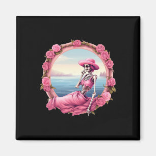 Halloween Skeleton In October We Wear Pink With To Magnet