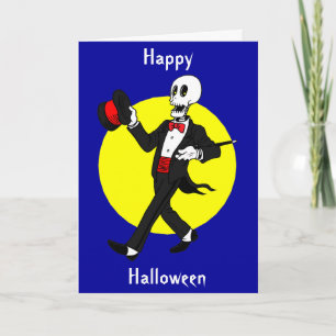 Halloween Skeleton in Tuxedo Suit Card
