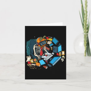 Halloween Skeleton Jack O Lantern Gamer Boys Card