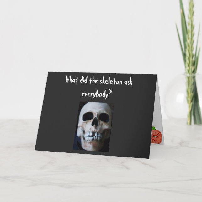 HALLOWEEN SKELETON JOKE card (Front)