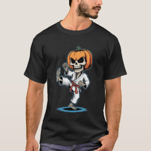 Halloween Skeleton Karate Funny Spooky Karate Skel T-Shirt