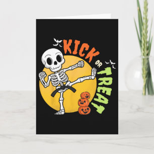 Halloween Skeleton Karate Kick Martial Art Taekwon Card
