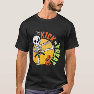Halloween Skeleton Karate Kick Martial Art Taekwon T-Shirt