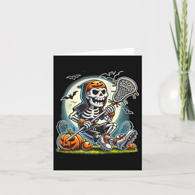 Halloween Skeleton Lacrosse  Card (Front)