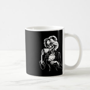 Halloween Skeleton Lazy Skull Drinking Coffee Cost Mug