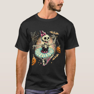 Halloween Skeleton Llet Dancing Llerina  T-Shirt