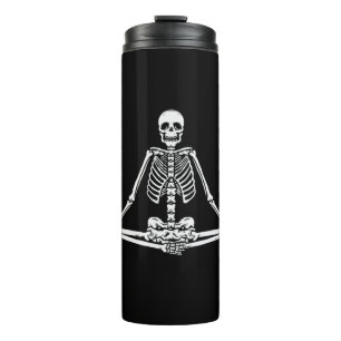 Halloween Skeleton Lotus Yoga Balance Birthday Thermal Tumbler