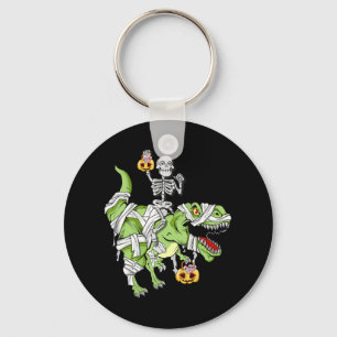Halloween Skeleton Mummy Dinosaur T rex Fun Hallow Key Ring