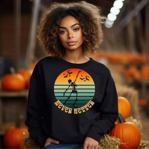 Halloween skeleton never better dancing sunset bat sweatshirt