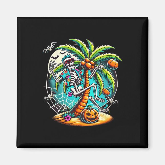 Halloween Skeleton Palm Tree  Magnet (Front)