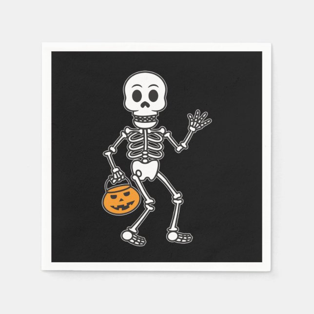 Halloween Skeleton Paper Napkin (Front)