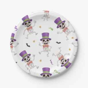 HALLOWEEN SKELETON PAPER PLATE