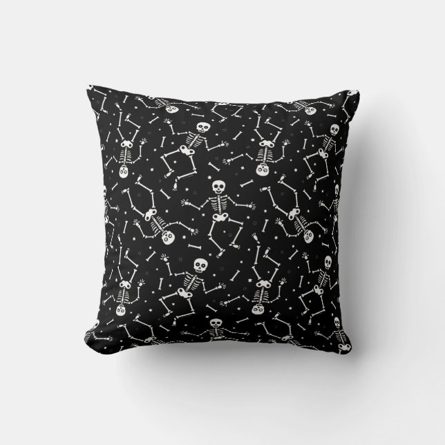 Halloween Skeleton Pattern Cushion (Front)